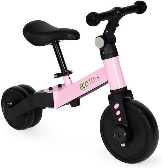 Ecotoys Push Tricycle with Parental Handle for 3-5 Years Pink
