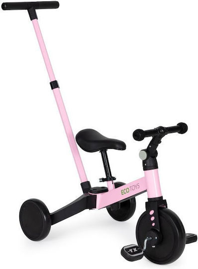 Ecotoys Push Tricycle with Parental Handle for 3-5 Years Pink