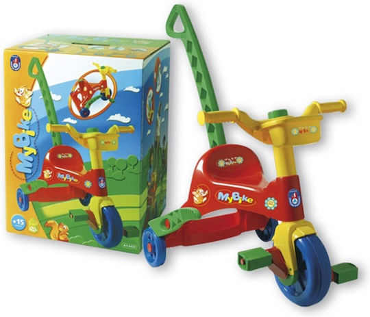 Androni Giocattoli My Bike Kids Tricycle with Storage Basket & Push Handle for 15+ Months Red 6420/red