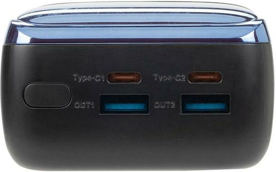 Rivacase VA1080 Power Bank 30000mAh 65W Cu Port USB-A Și Port USB-C Power Delivery / Încărcare Rapidă Negru