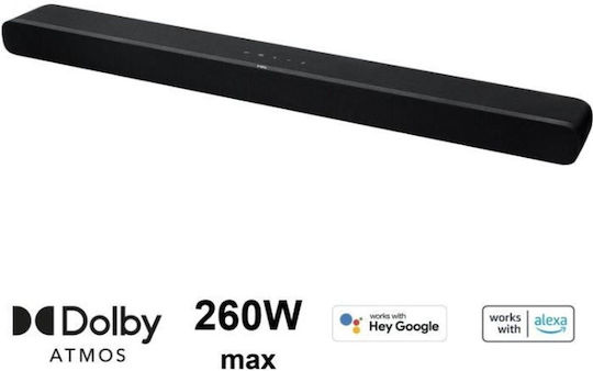 TCL TS8211 Soundbar 2.1 Bluetooth, HDMI και Wi-Fi 260W με Τηλεχειριστήριο Μαύρο
