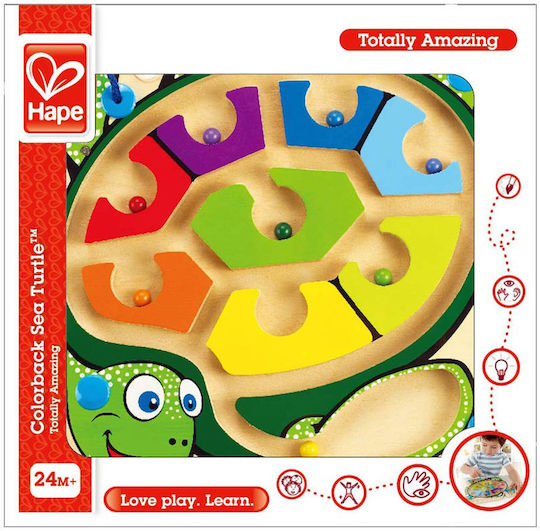 Hape Jucărie pentru Bebeluși Colorback Sea Turtle din Lemn pentru 24++ Luni
