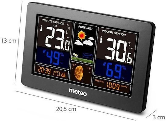 Meteo Wi-fi Meteo SP95 Wireless Stație meteorologică Digital Tabletop Black