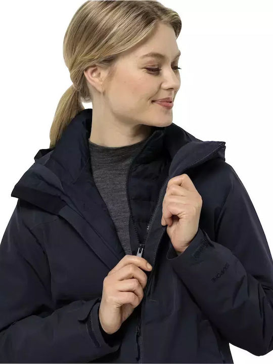 Women's for Hiking Short Puffer Jacket for Winter Dark Blue