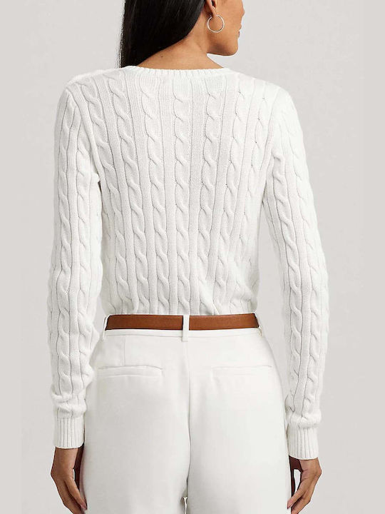 Ralph Lauren Damen Langarm Pullover Baumwolle White