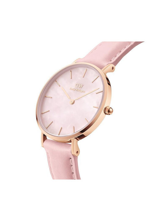 Daniel Wellington Petite Uhr mit Rosa Lederarmband