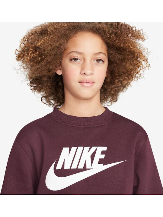 Fleece Παιδικό Φούτερ Μπορντό Sportswear Club