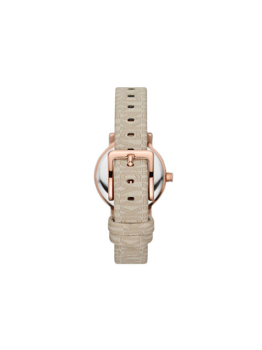 DKNY Soho Uhr mit Beige Lederarmband