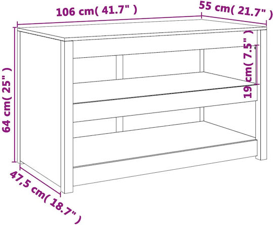 Floor Cabinet Beige 106x55x64cm