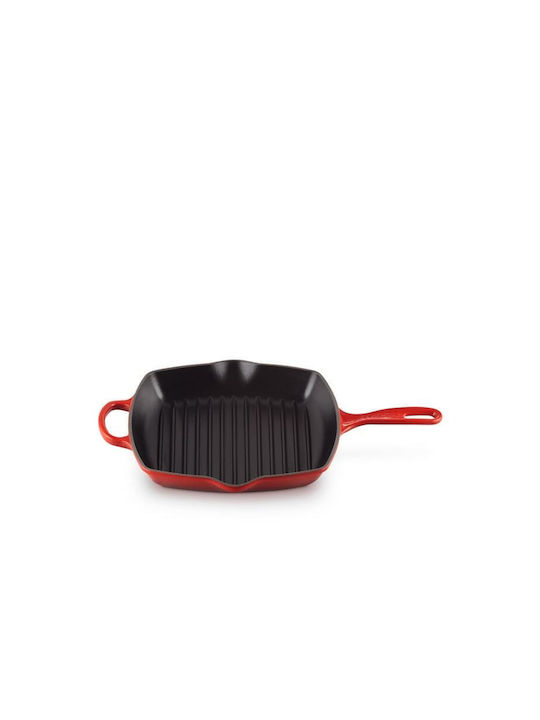 Le Creuset Cerise Grill made of Cast Iron Red-Black 26cm