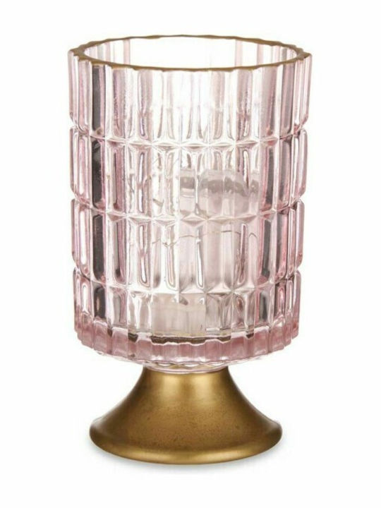 Gift Decor Christmas Glass Rose Gold Battery Lantern 18x10.7cm