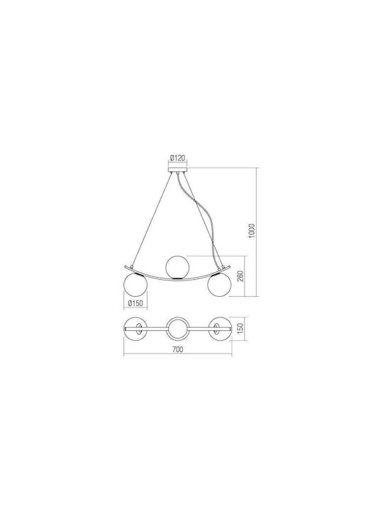 Redo Group Pendant Light Two-Light for Socket E14, E.14 Gold