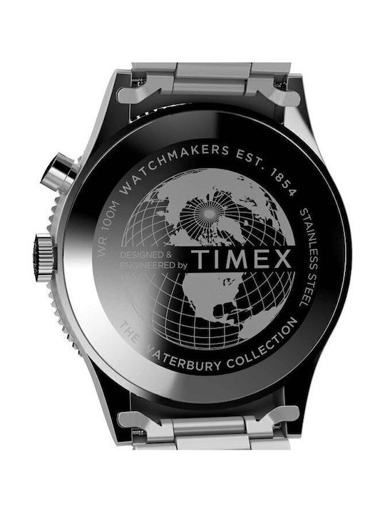 Timex Waterbury Men's Watch 39mm Battery with Silver Stainless Steel Bracelet