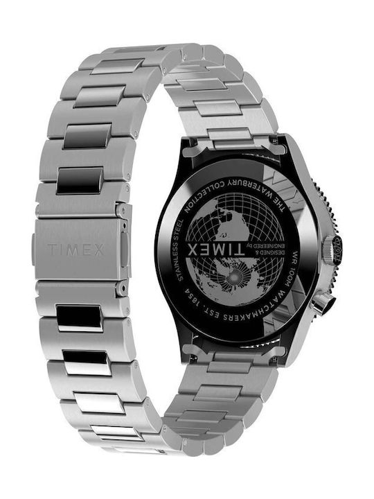 Timex Waterbury Men's Watch 39mm Battery with Silver Stainless Steel Bracelet