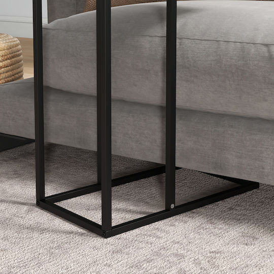 Rectangular Metal Side Table Black M46xL26xH60cm