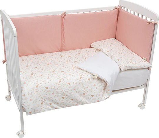 Bimbidreams Подредба Детски Чаршафи За Количка Памучни Cottage Бели 70x140см 3 Бройки