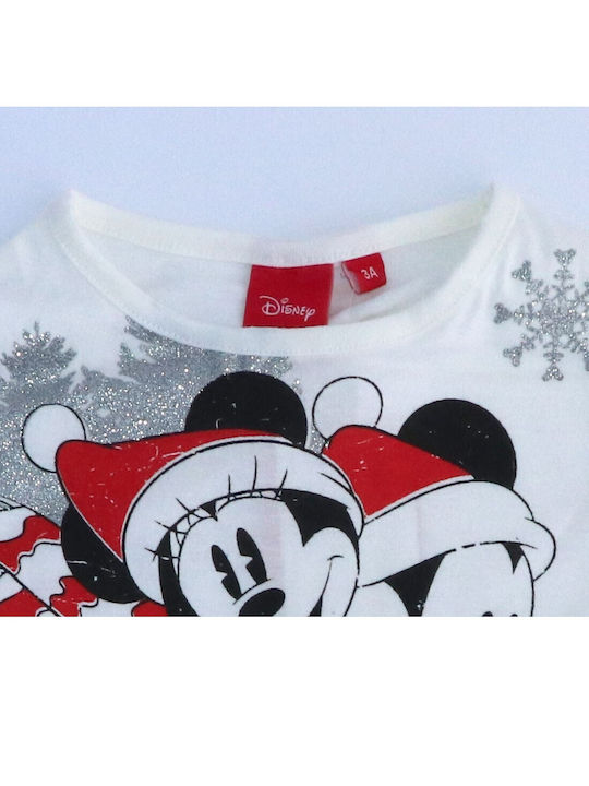 Disney Children's Blouse Long Sleeve White Minnie Mouse