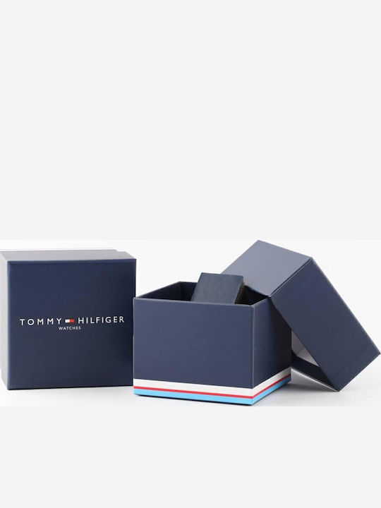 Tommy Hilfiger Tyson Herrenuhr 44mm Chronograph Batterie mit Silber Metallarmband