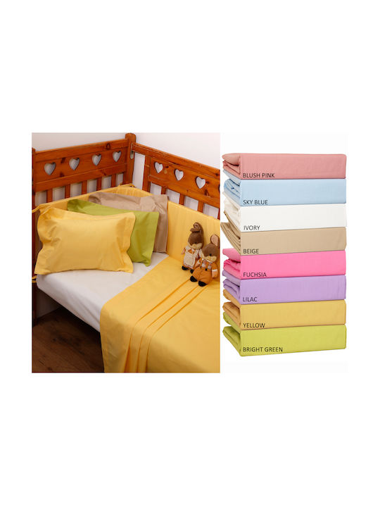 Anna Riska Prestige Set Baby Bettlaken Für Krippe Baumwolle Gelb 120x165cm 3Stück