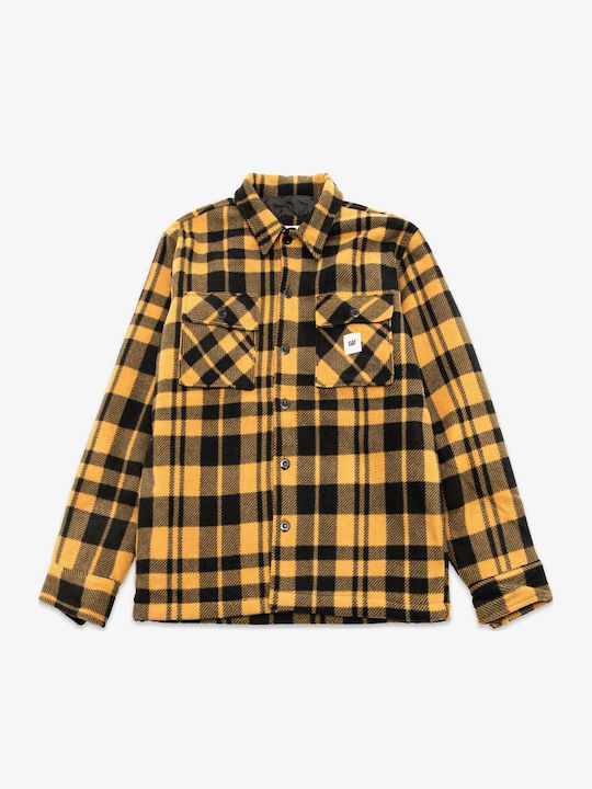 Дълъг Ръкав Overshirt Стандартна Кройка Каре Жълт
