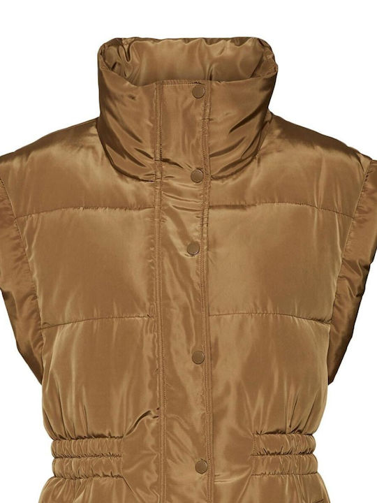 Noisy May Short Jachetă de femei Fără mâneci Puffer Brown