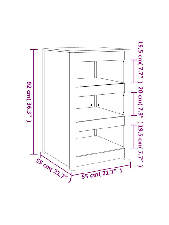 Επιδαπέδιο Ντουλάπι Ψευδοτσούγκας 55x55x92cm