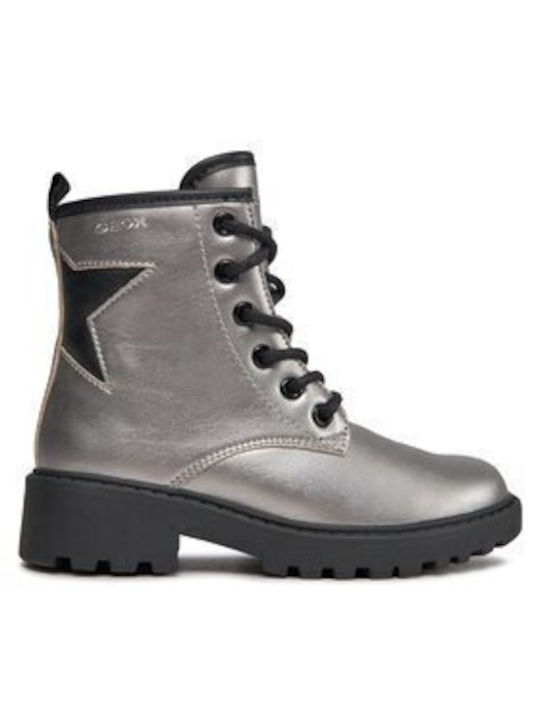 Jr Casey Kids Boots with Laces Silver