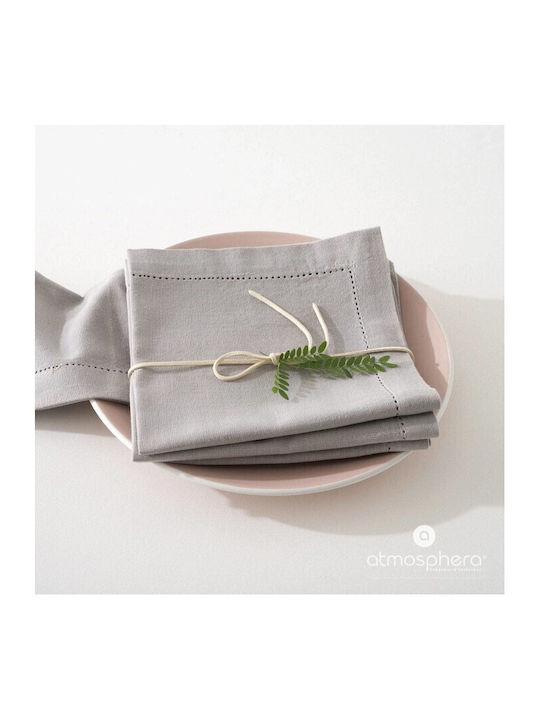Atmosphera Napkin Cotton Set 4pcs Chambray Gray 40x40cm