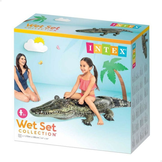 Intex Aufblasbares für den Pool Krokodil mit Griffen Grün 170cm