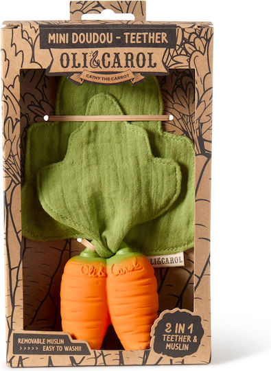 Oli&Carol Cathy The Carrot Teether Ring for Teething made of Rubber for 0 Months+