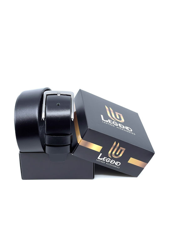Wide Men's Belt Leather Black