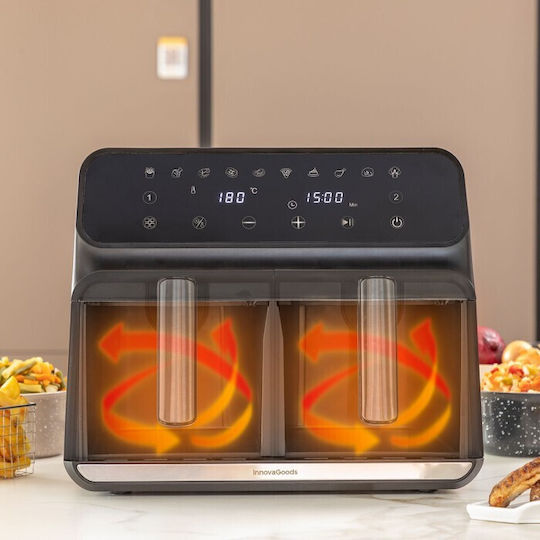 InnovaGoods Fryinn Double 8000 Friteuză cu aer 8lt Negru