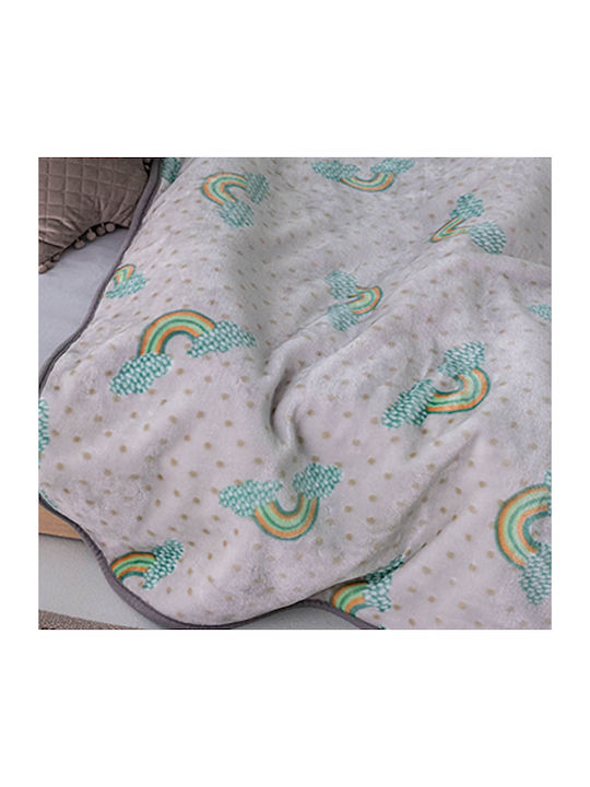 Palamaiki Blanket Nursery Swaddling Blankets Rainy Greyciel Velvet Gray Multicolor 80x90cm