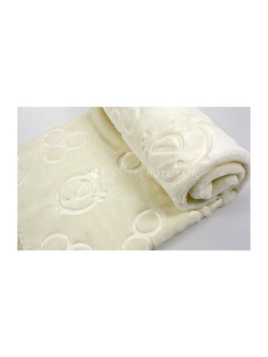 Piel SA Decke Babydecken Wickeltücher für Kinderzimmer 6641 Samt Beige 80x110cm