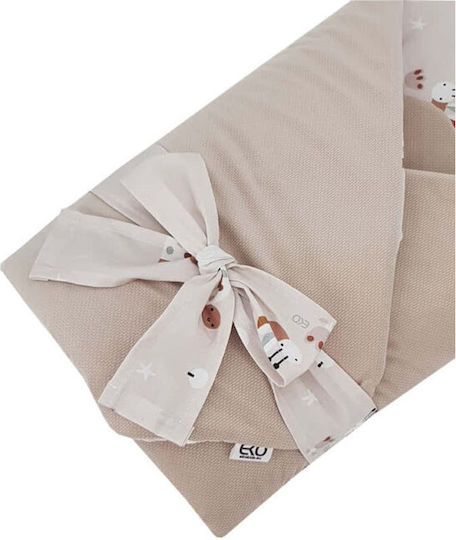 Ekokids Blanket Nursery Swaddling Blankets Beige Bees Velvet Beige 75x75cm