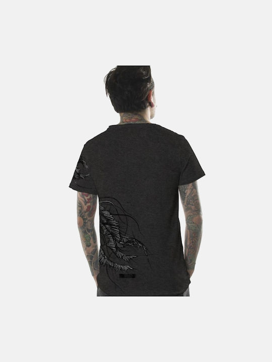 Plazmalab Herren Kurzarmshirt Smoke Mouline