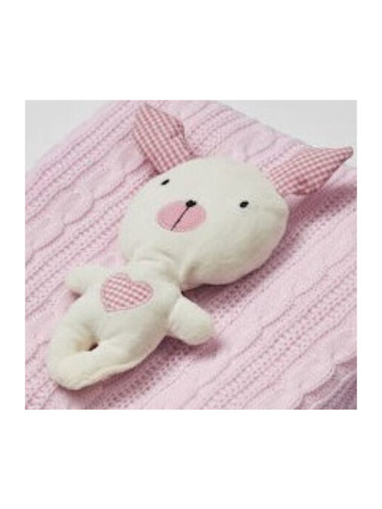 Εβίτα Blanket Nursery Swaddling Blankets Κ-401 Knitted Pink 90x90cm.