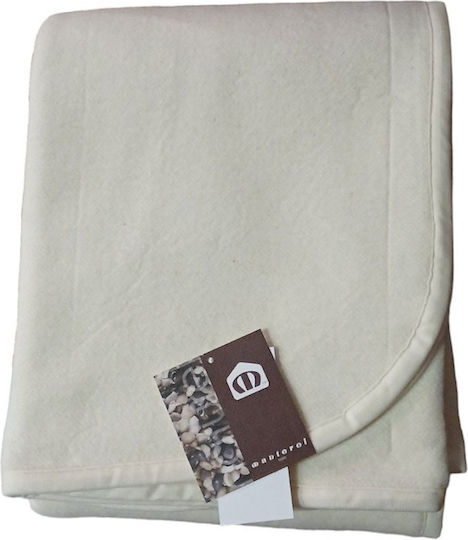 Manterol Casa Blanket Spanish Cot Cotton White 110x140cm
