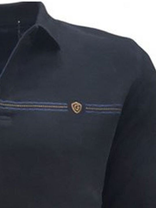 Collection Men's Long Sleeve Blouse Polo BLUE