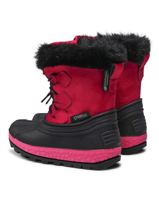 Cizme de Zăpadă Copii din Piele Fuchsia