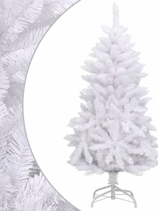 Τεχνητό Christmas White Tree with Metallic Base and Built in Branches H120pcs