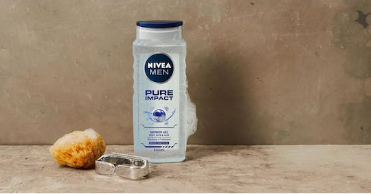 Nivea Men Pure Impact Αφρόλουτρο σε Gel για Άνδρες Αναζωογονητικό 500ml