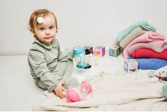 Bocioland Căniță pentru copii din Plastic Albastru 300ml pentru 6m+m+