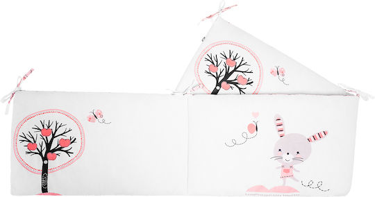 Kikka Boo Pink Bunny Crib Bumpers Classic Inside White 35x180cm