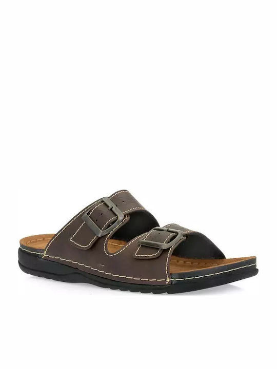 Leder Herrensandalen in Braun Farbe