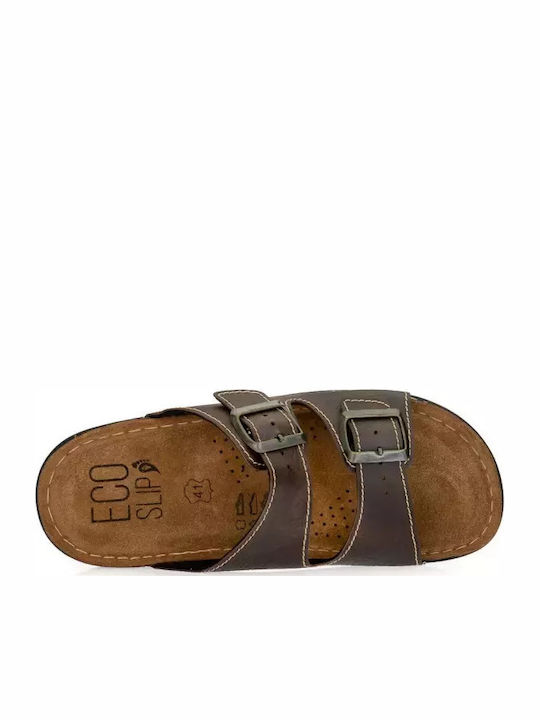 Leder Herrensandalen in Braun Farbe