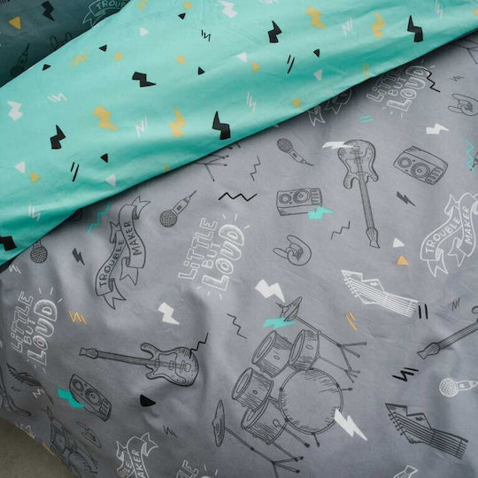 Vesta Home Kids Sheets Set Single Cotton Grey 170x260cm 3 Pieces