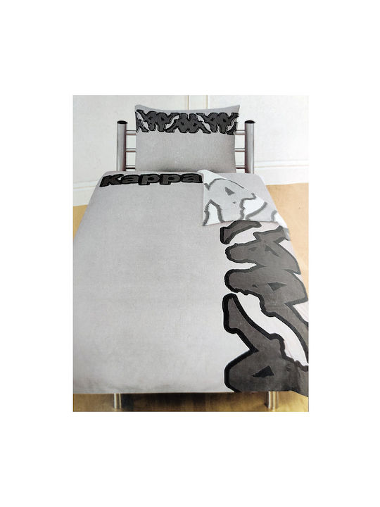 Homeline Sheet Set Semi-double from Percale Κappa 916 Grey 180x260cm 3pcs