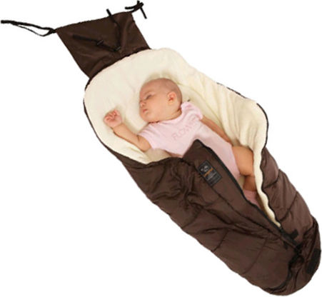 Cangaroo Fluffy Ποδόσακος Καροτσιού Καφέ με Fleece Επένδυση 97x45εκ.
