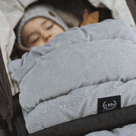 La Millou Aspen Uni Waterproof Stroller Footmuff with Velvet Lining 110x50cm Gray
